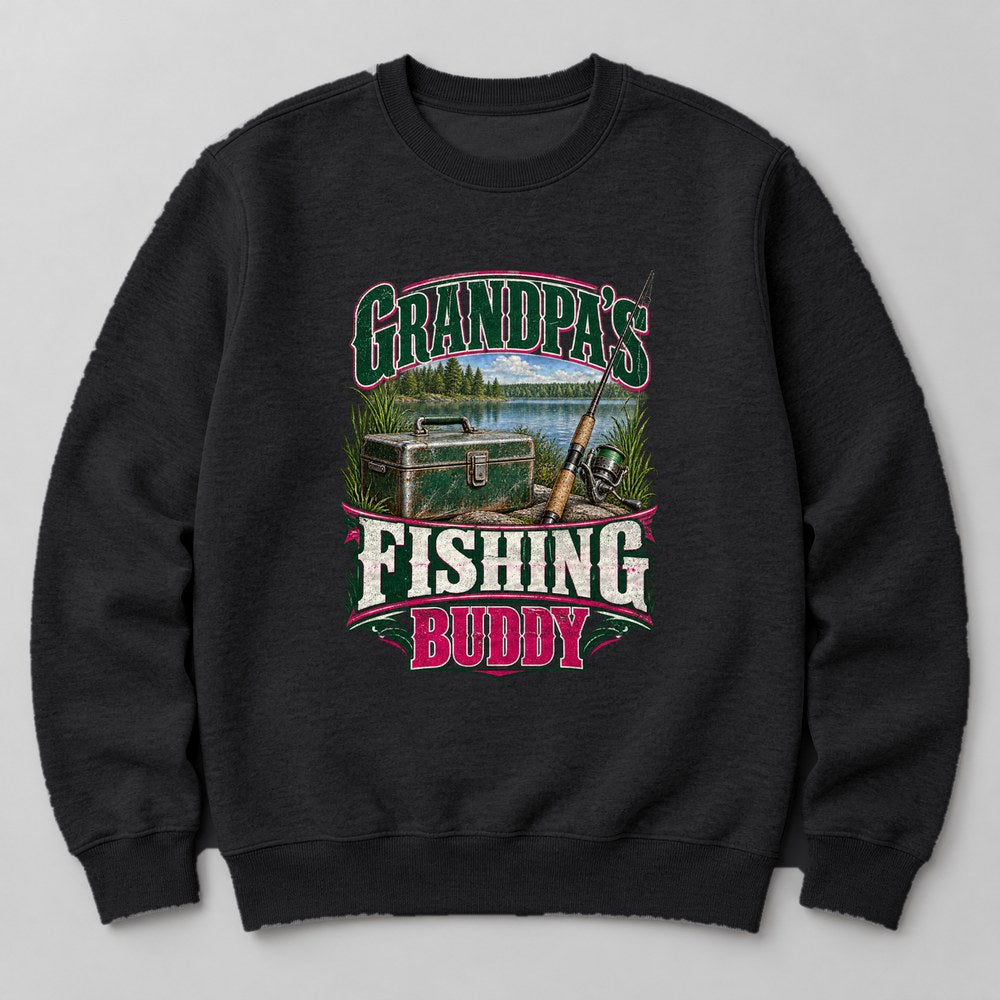 Grandpa's Fishing Buddy Sweatshirt in Black