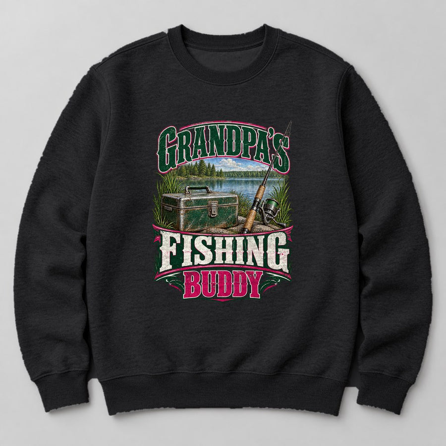 Grandpa's Fishing Buddy Sweatshirt in Black