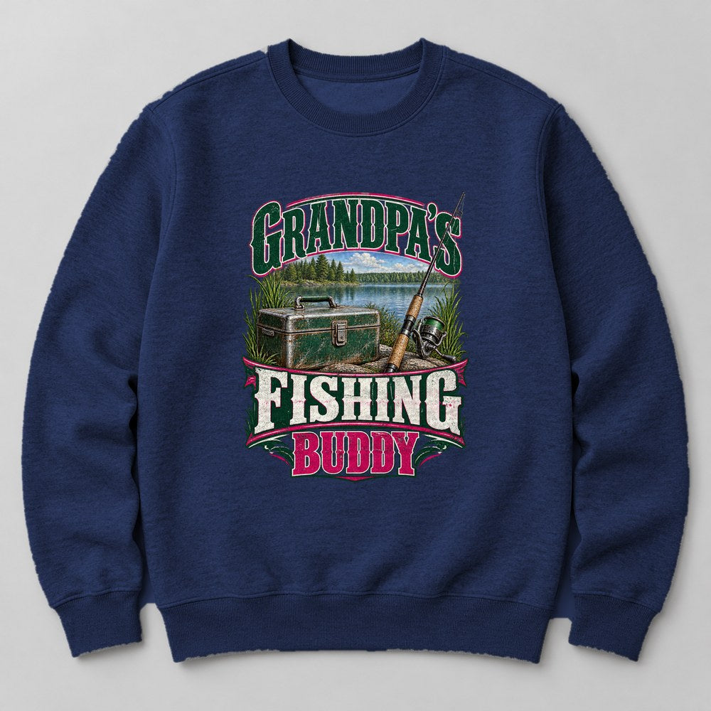 Grandpa's Fishing Buddy Sweatshirt in Navy