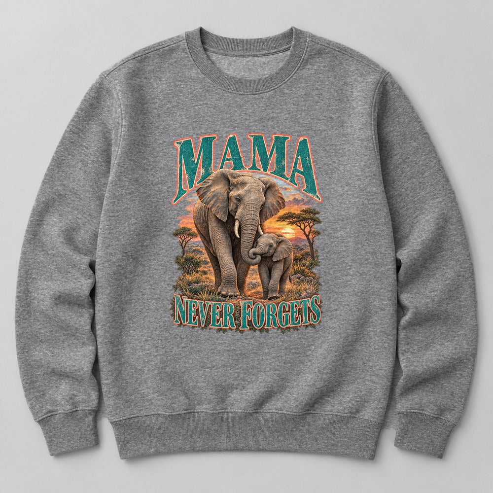 Mama Never Forgets Sweatshirt in Heather Grey