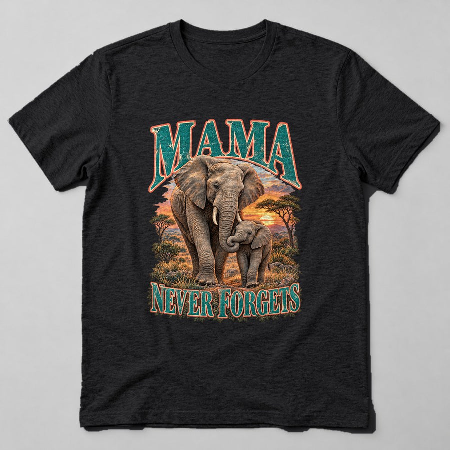 Mama Never Forgets T-Shirt in Black