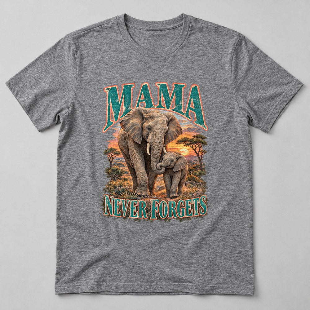 Mama Never Forgets T-Shirt in Heather Grey