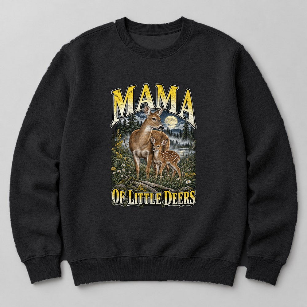 Mama of Little Deers Sweatshirt in Black