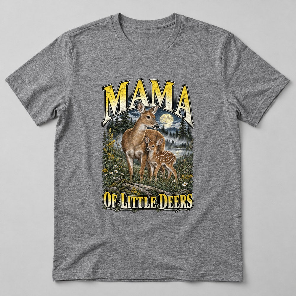 Mama of Little Deers T-Shirt in Heather Grey