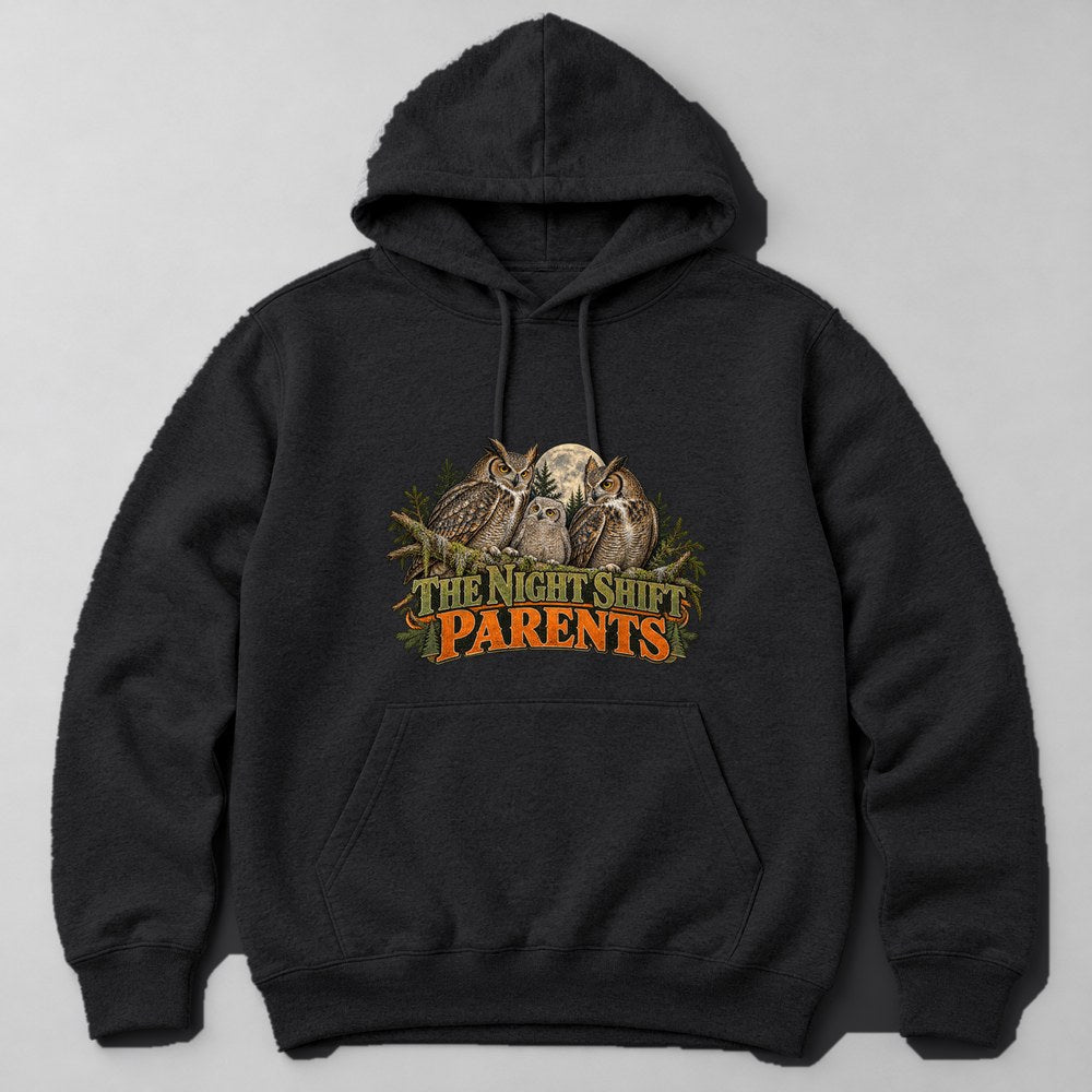 The Night Shift Parents Hoodie in Black