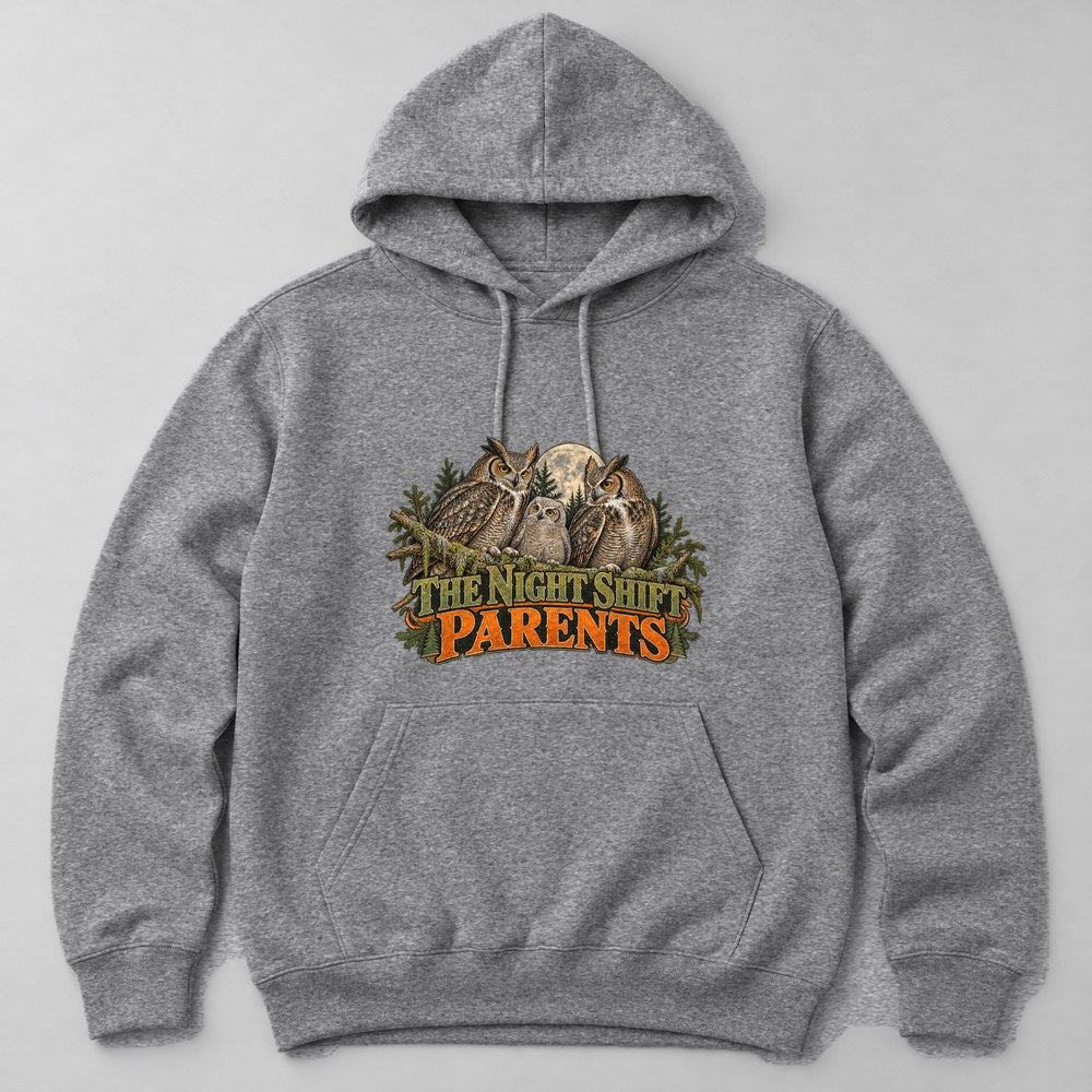 The Night Shift Parents Hoodie in Heather Grey
