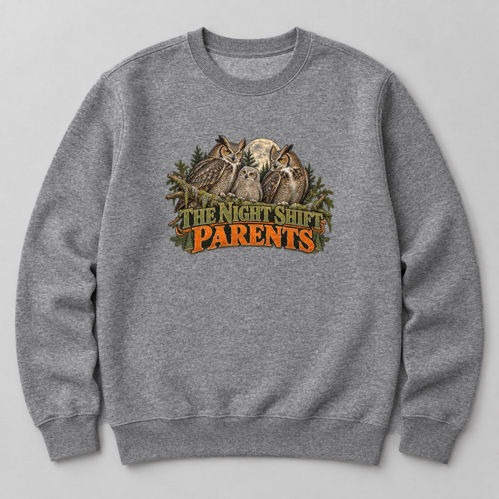 The Night Shift Parents Sweatshirt in Heather Grey