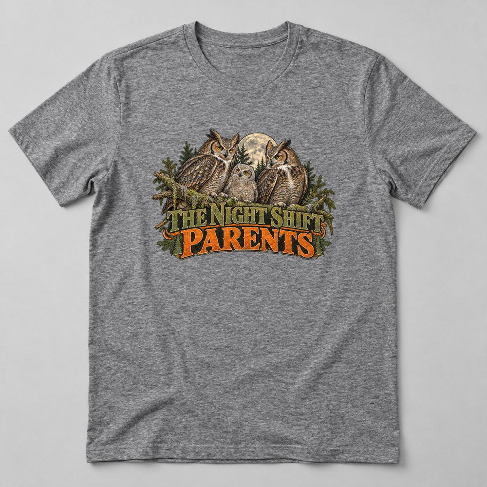 The Night Shift Parents T-Shirt in Heather Grey