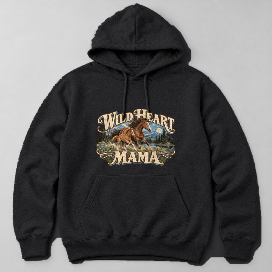 Wild Heart Mama Hoodie in Black