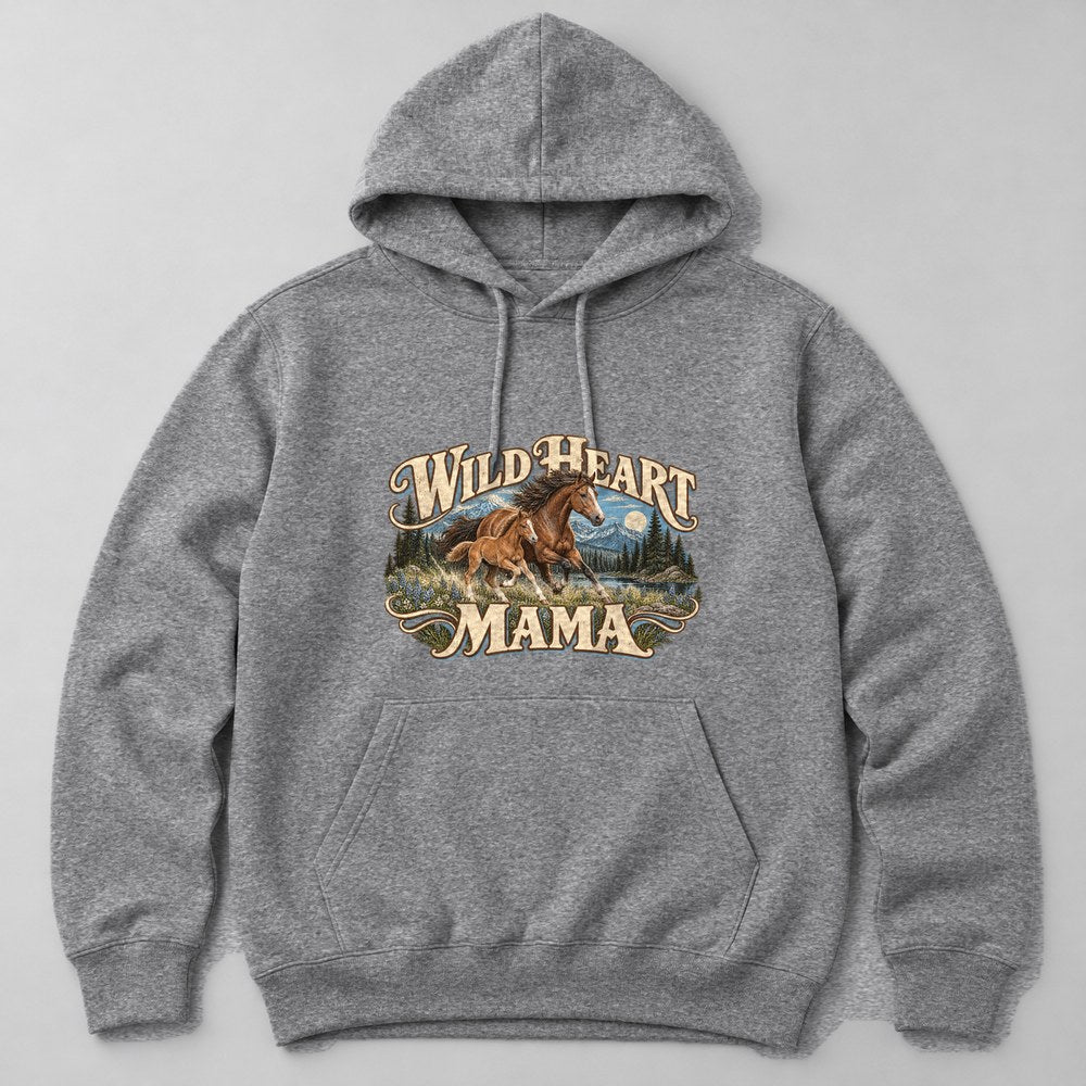 Wild Heart Mama Hoodie in Heather Grey