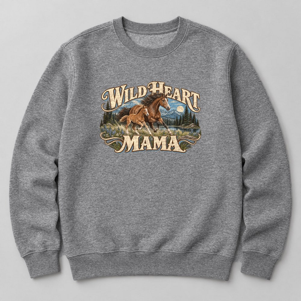 Wild Heart Mama Sweatshirt in Heather Grey