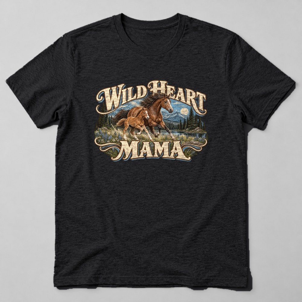 Wild Heart Mama T-Shirt in Black