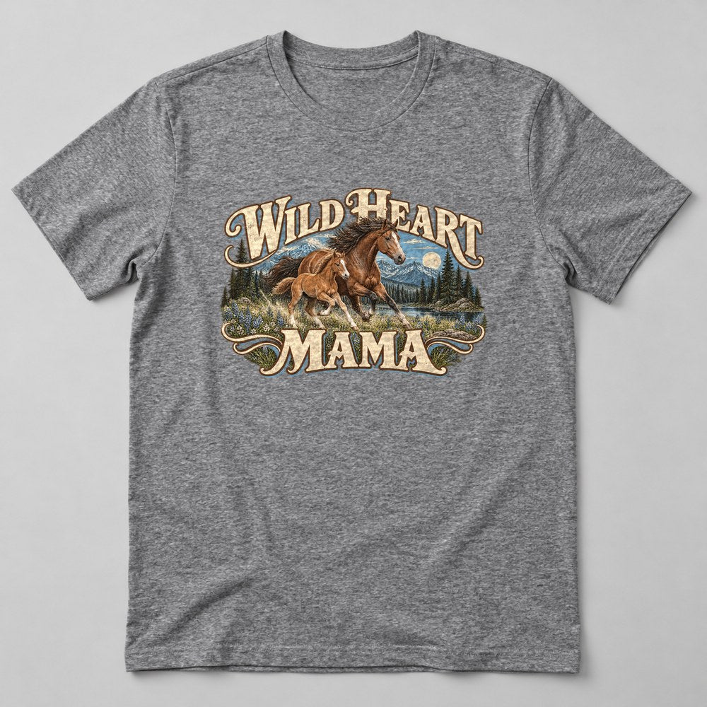 Wild Heart Mama T-Shirt in Heather Grey