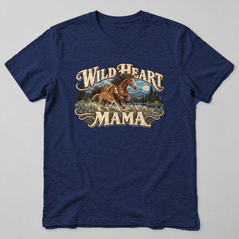 Wild Heart Mama T-Shirt in Navy