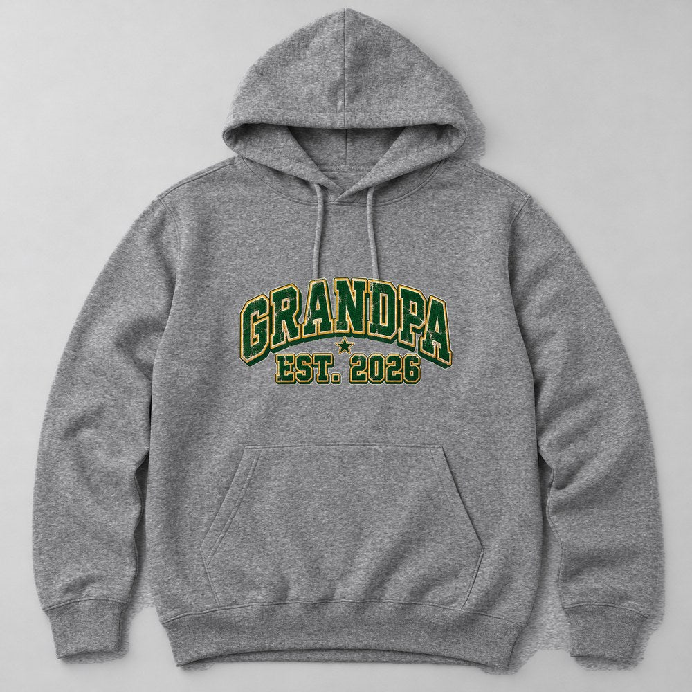 Grandpa Est. 2026 Hoodie in Heather Grey