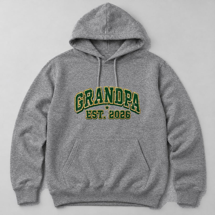 Grandpa Est. 2026 Hoodie in Heather Grey