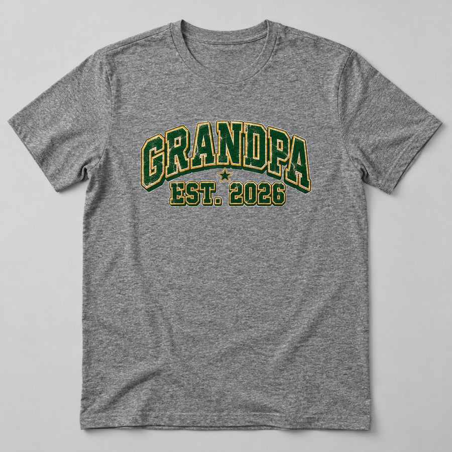 Grandpa Est. 2026 T-Shirt in Heather Grey