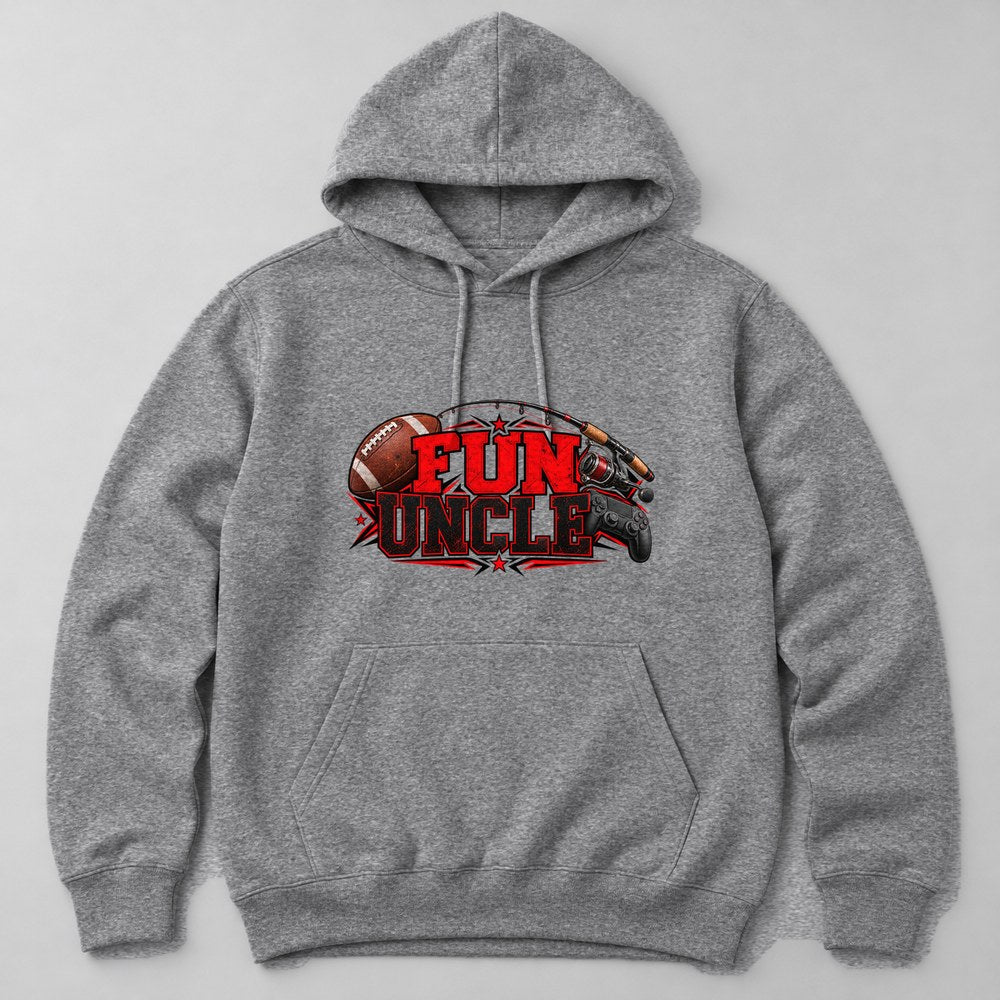 Fun Uncle Hoodie in Heather Grey
