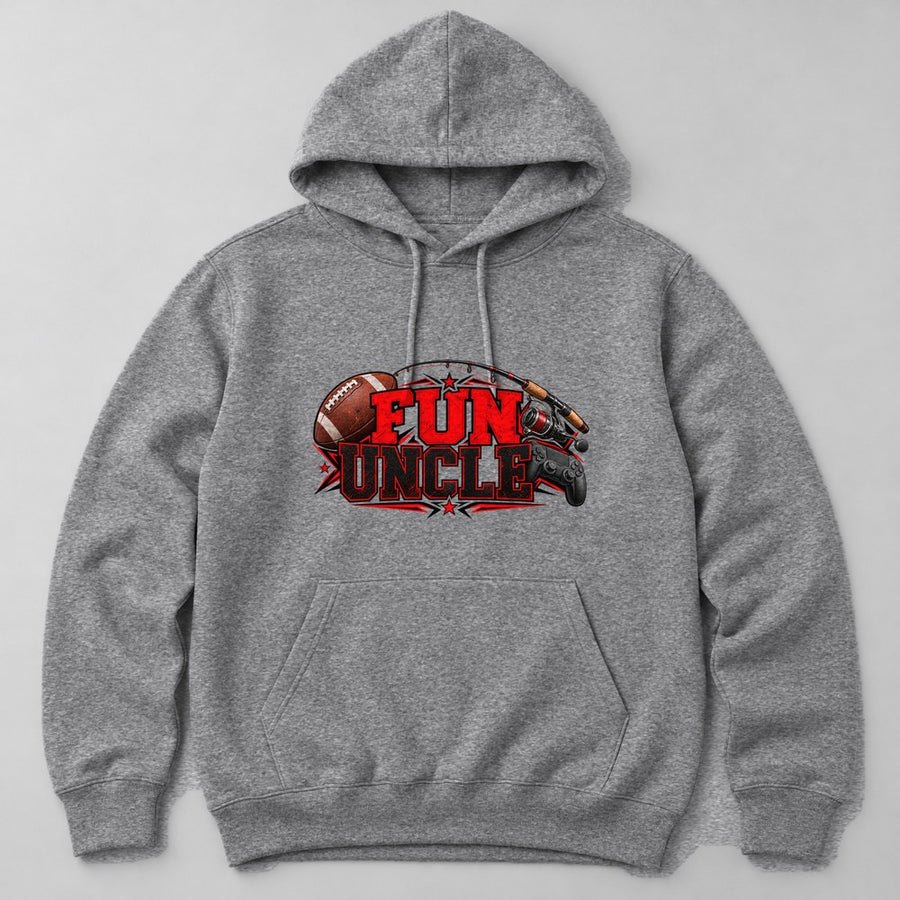 Fun Uncle Hoodie in Heather Grey