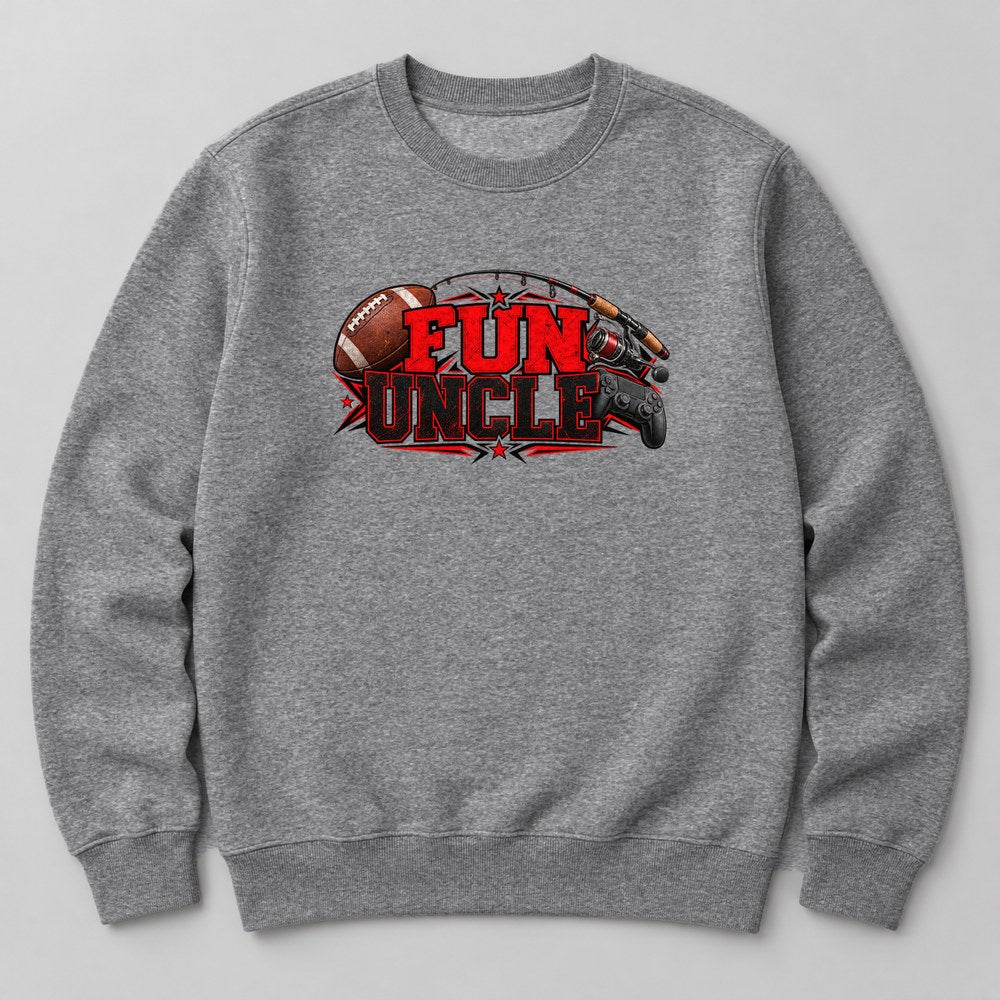Fun Uncle Sweatshirt in Heather Grey