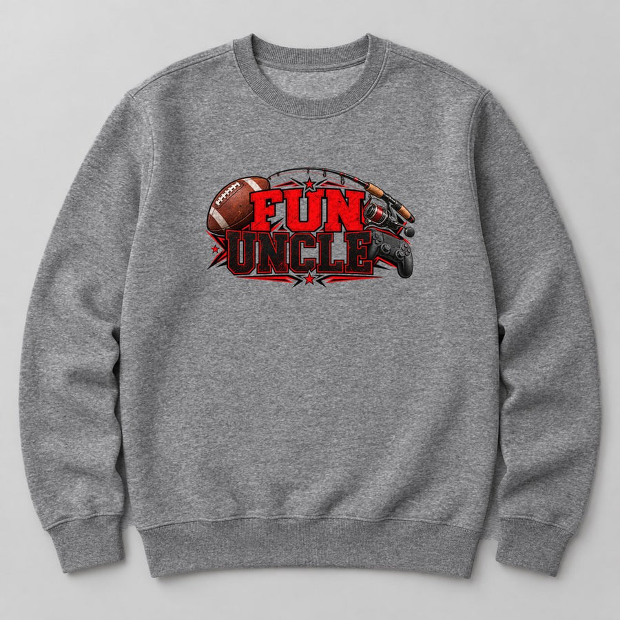 Fun Uncle Sweatshirt in Heather Grey