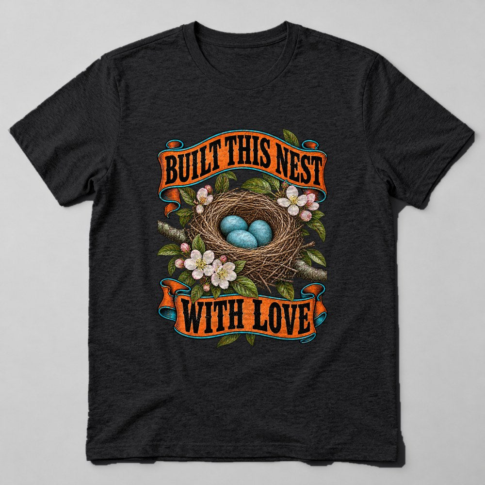 Built This Nest With Love T-Shirt in Black