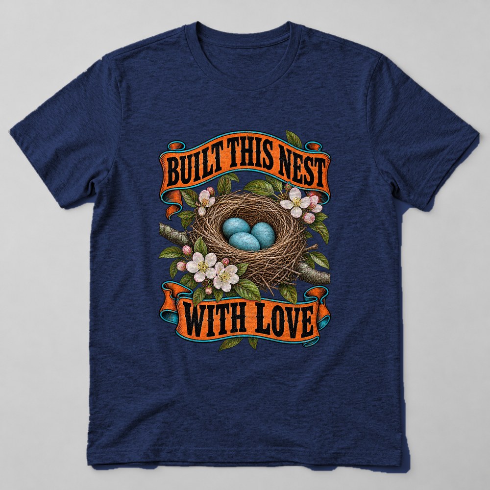 Built This Nest With Love T-Shirt in Navy