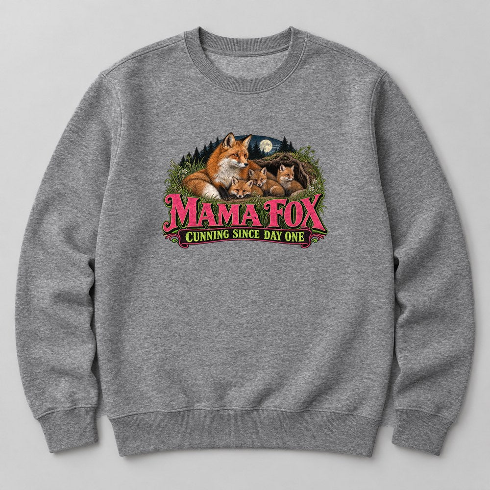 Mama Fox Cunning Since Day One Sweatshirt in Heather Grey