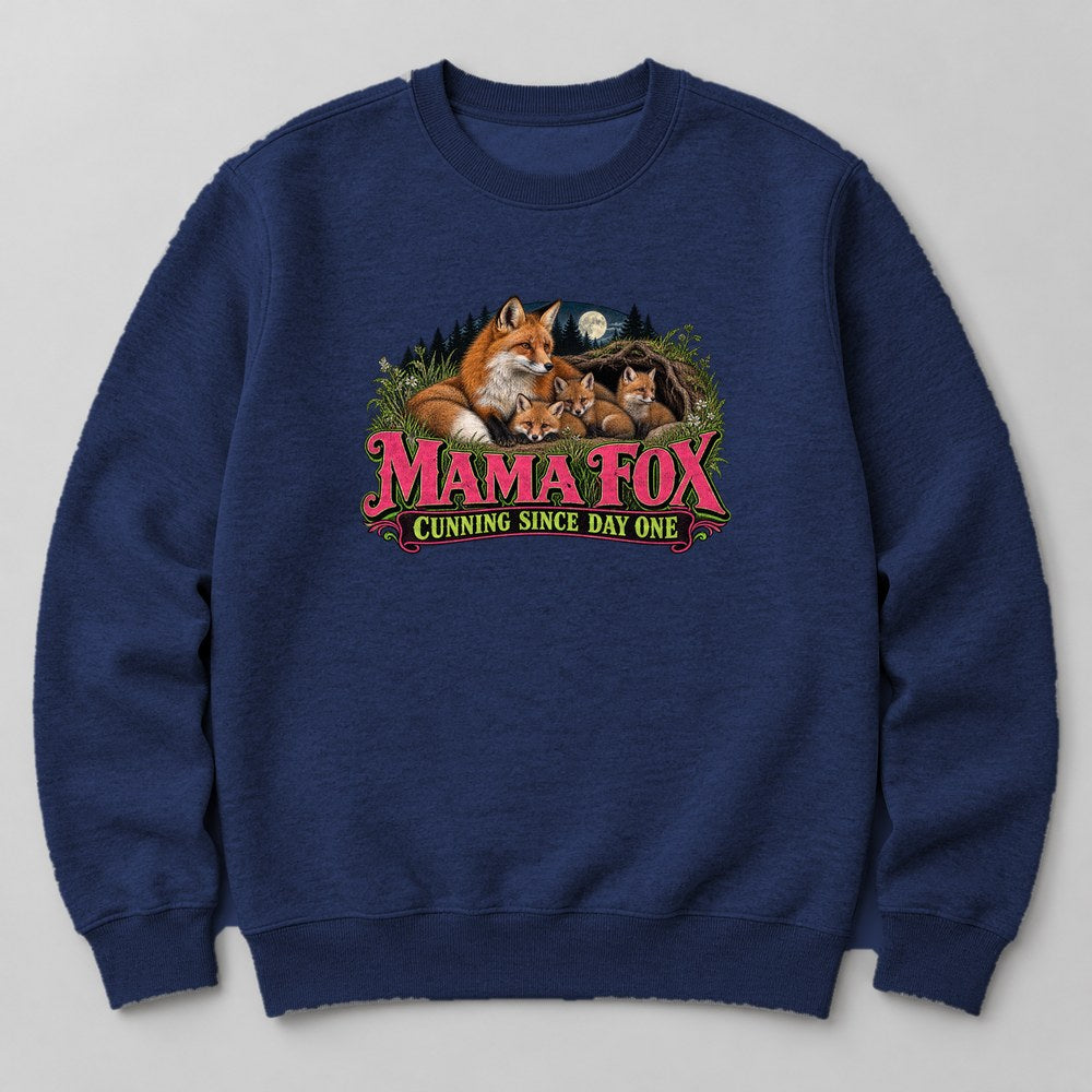 Mama Fox Cunning Since Day One Sweatshirt in Navy