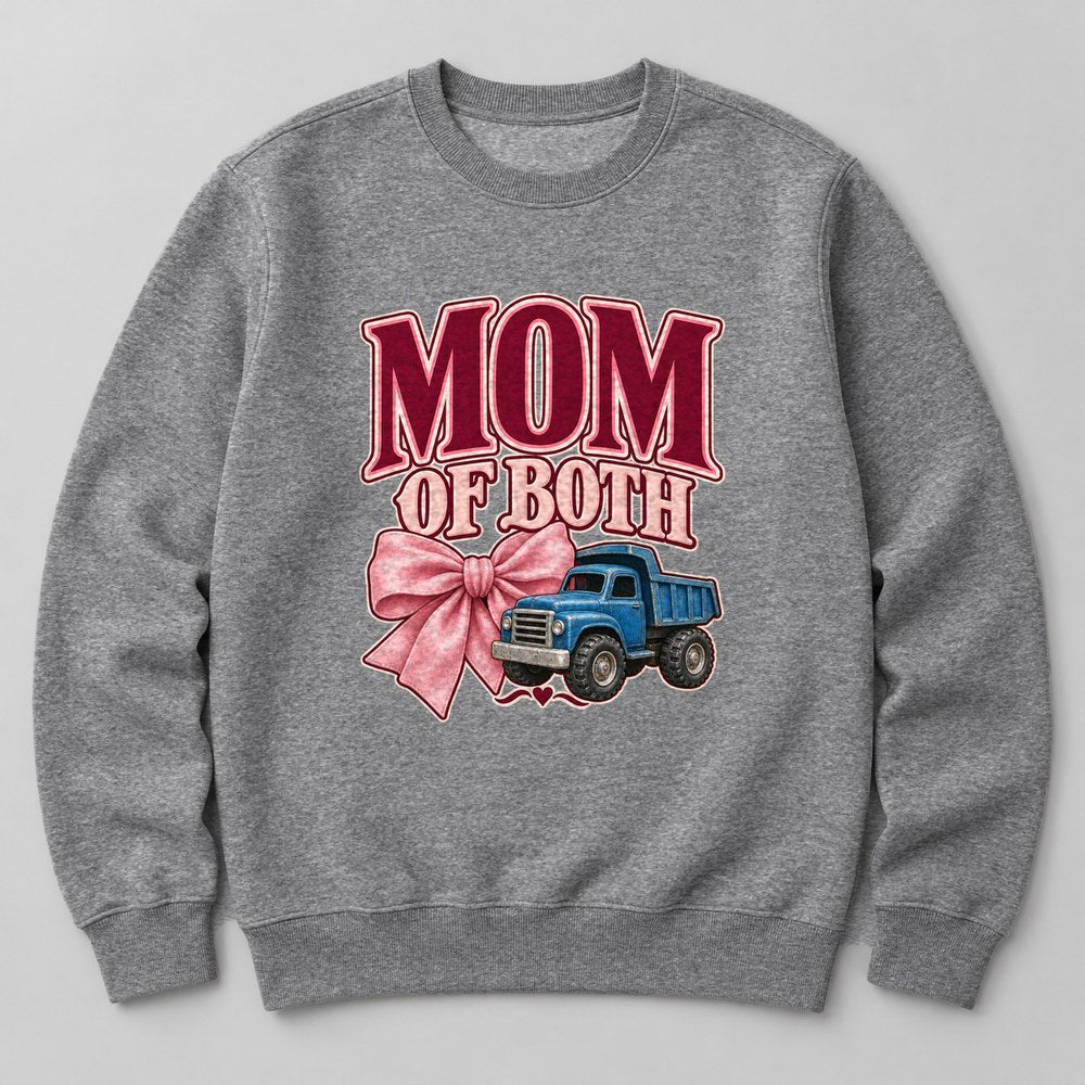 Mom of Both Sweatshirt in Heather Grey
