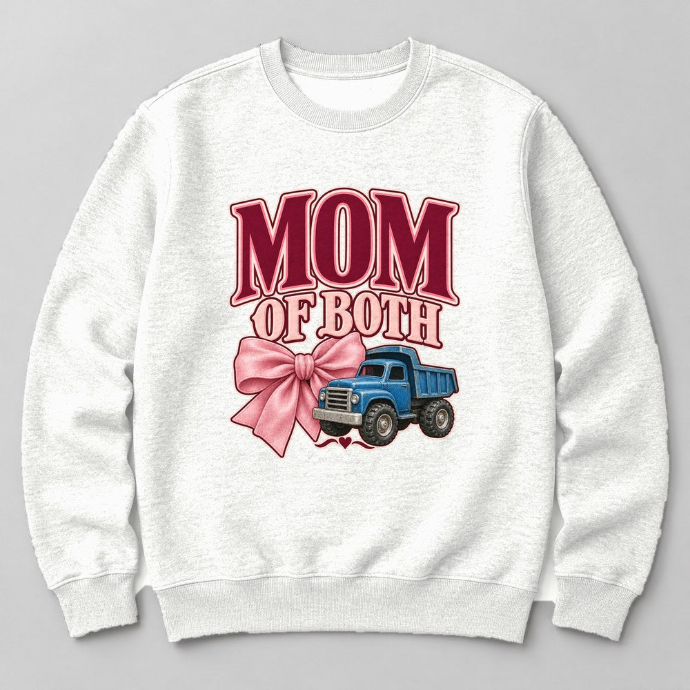 Mom of Both Sweatshirt in White