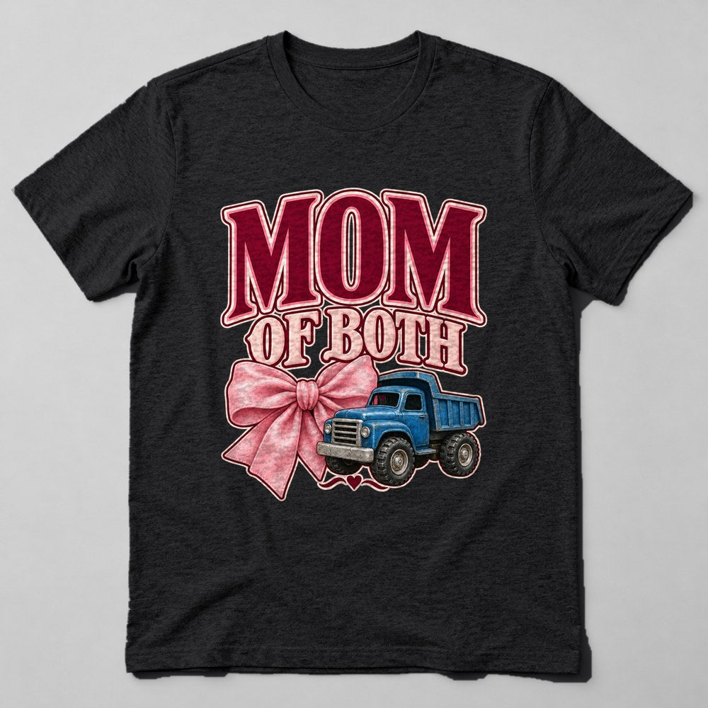 Mom of Both T-Shirt in Black