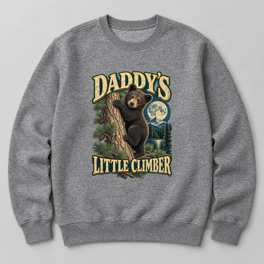 Daddy's Little Climber Sweatshirt in Heather Grey