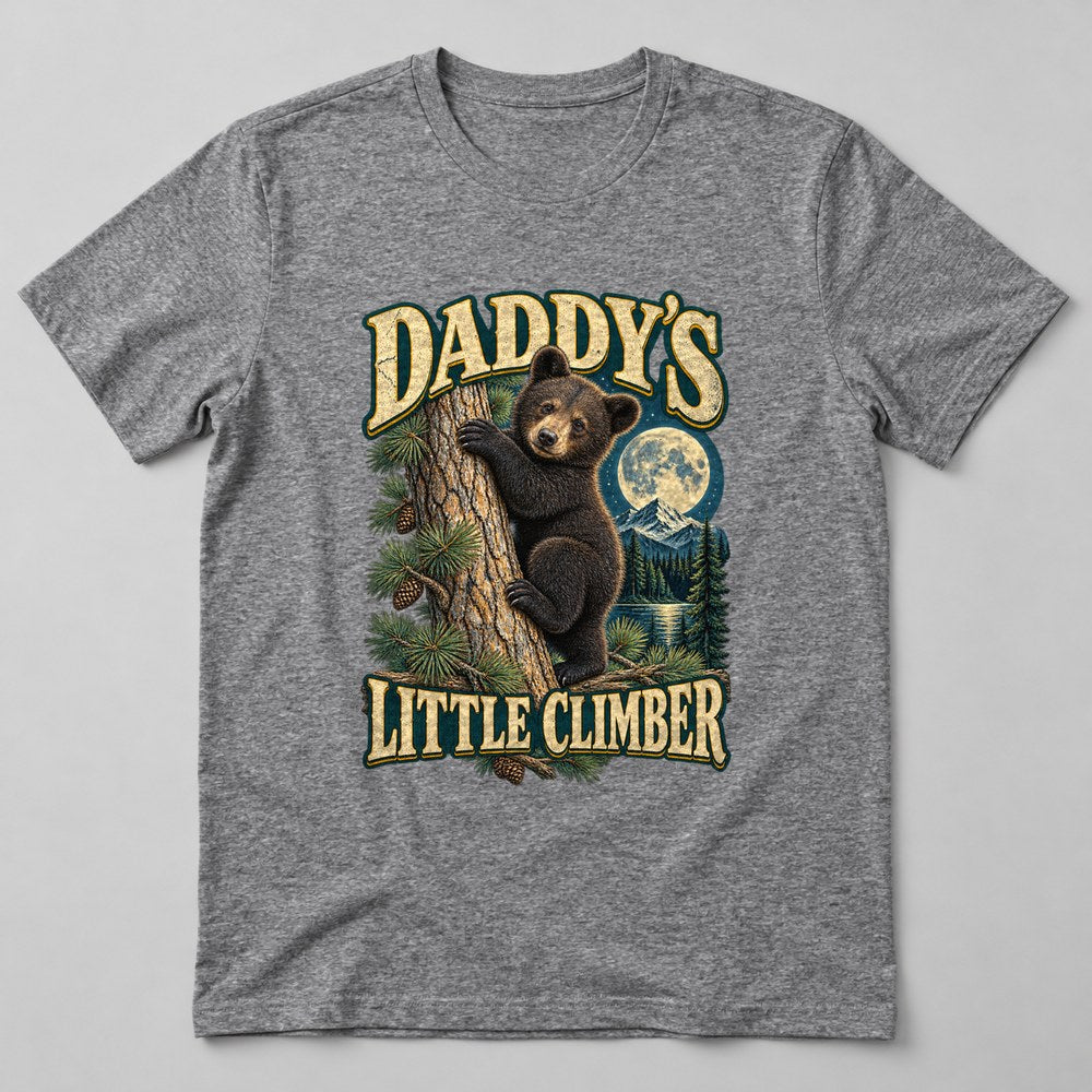 Daddy's Little Climber T-Shirt in Heather Grey