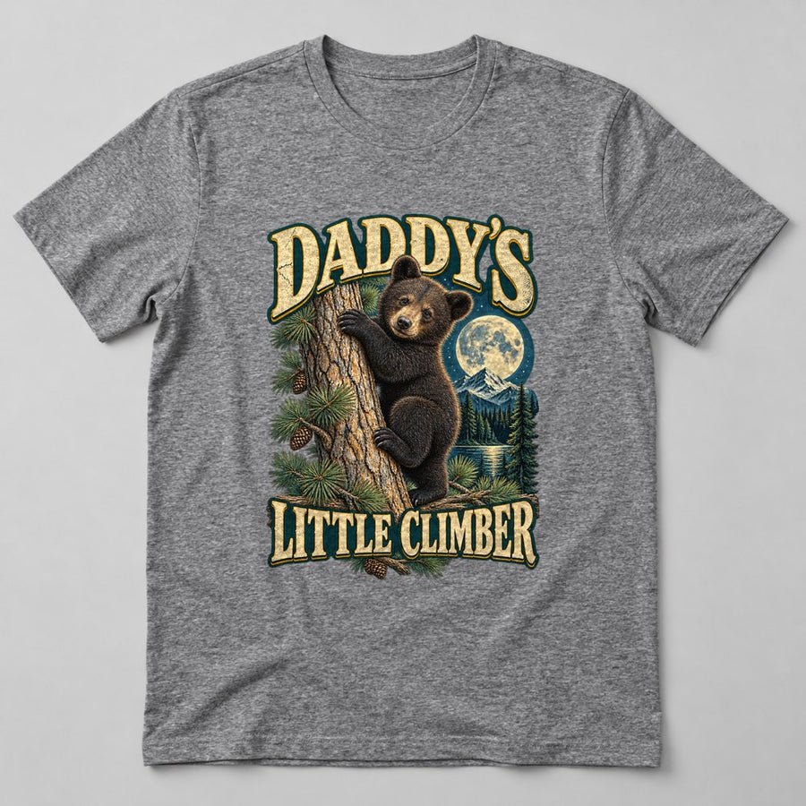Daddy's Little Climber T-Shirt in Heather Grey