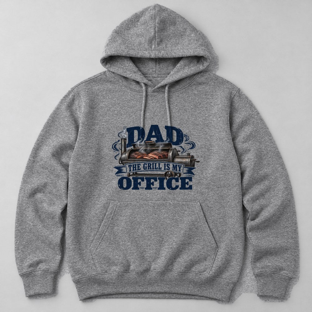 Dad the Grill is my Office Hoodie in Heather Grey