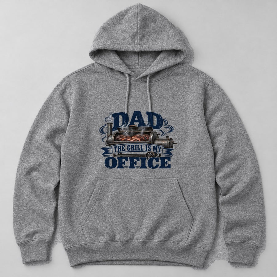 Dad the Grill is my Office Hoodie in Heather Grey