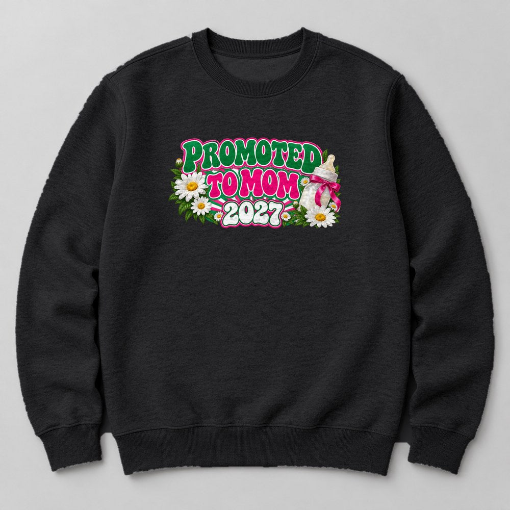 Promoted to Mom 2027 Sweatshirt in Black