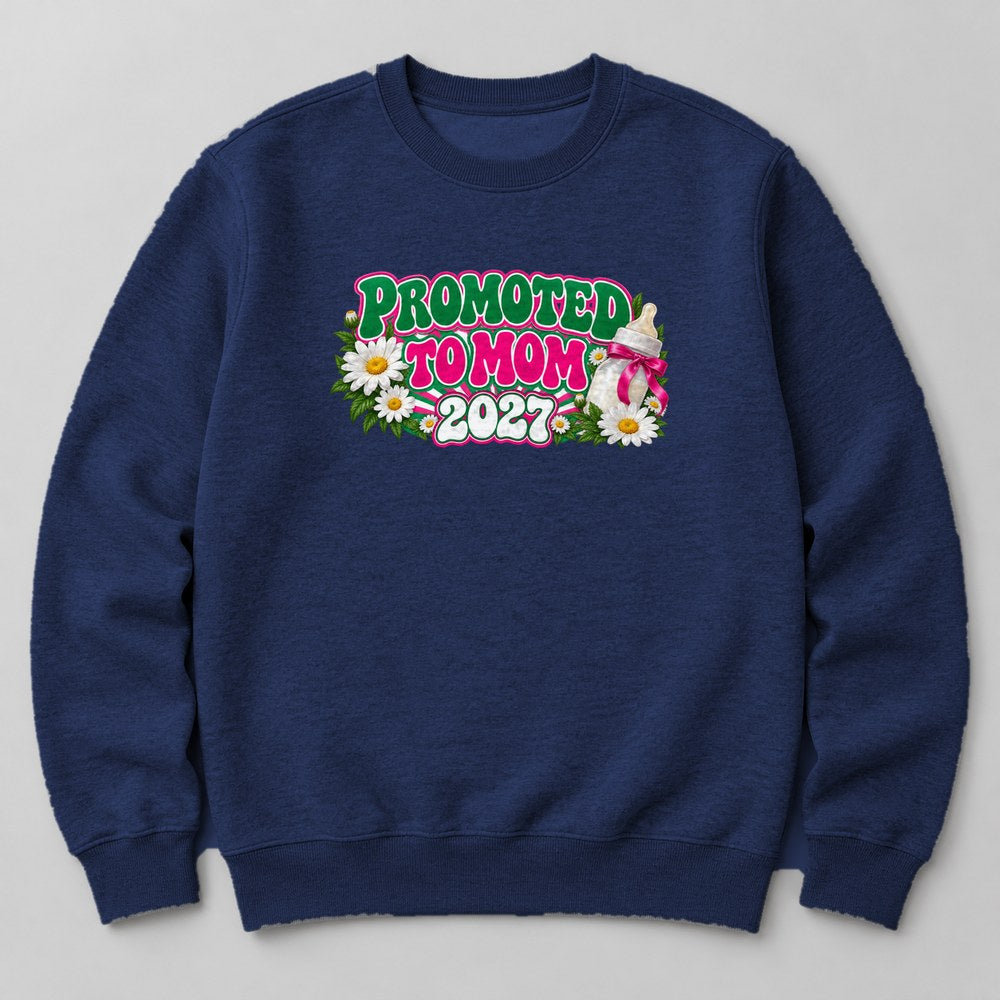 Promoted to Mom 2027 Sweatshirt in Navy