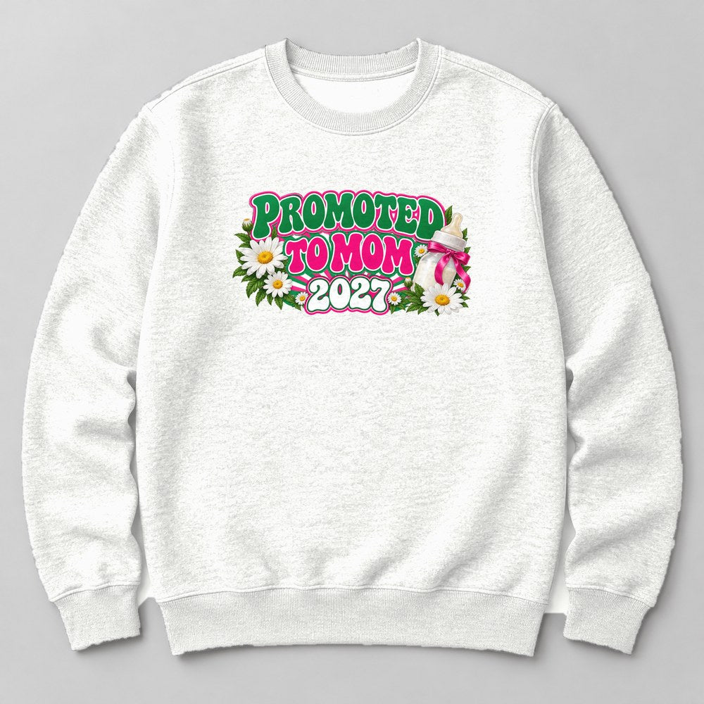Promoted to Mom 2027 Sweatshirt in White
