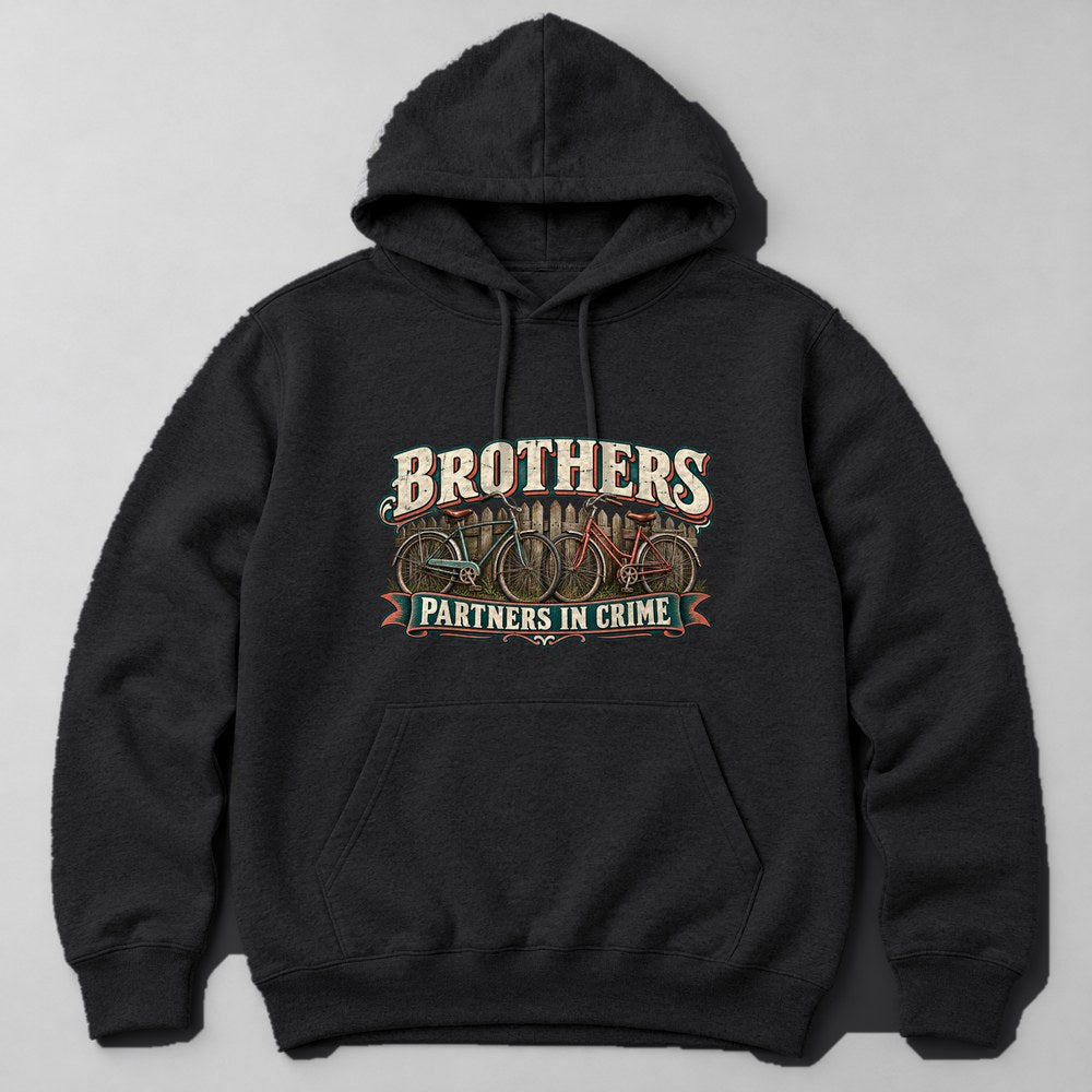 Brothers Partners in Crime Hoodie in Black
