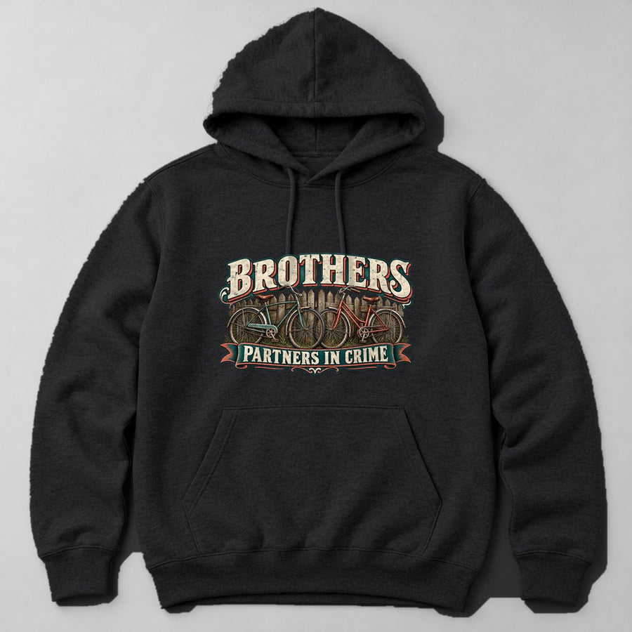 Brothers Partners in Crime Hoodie in Black