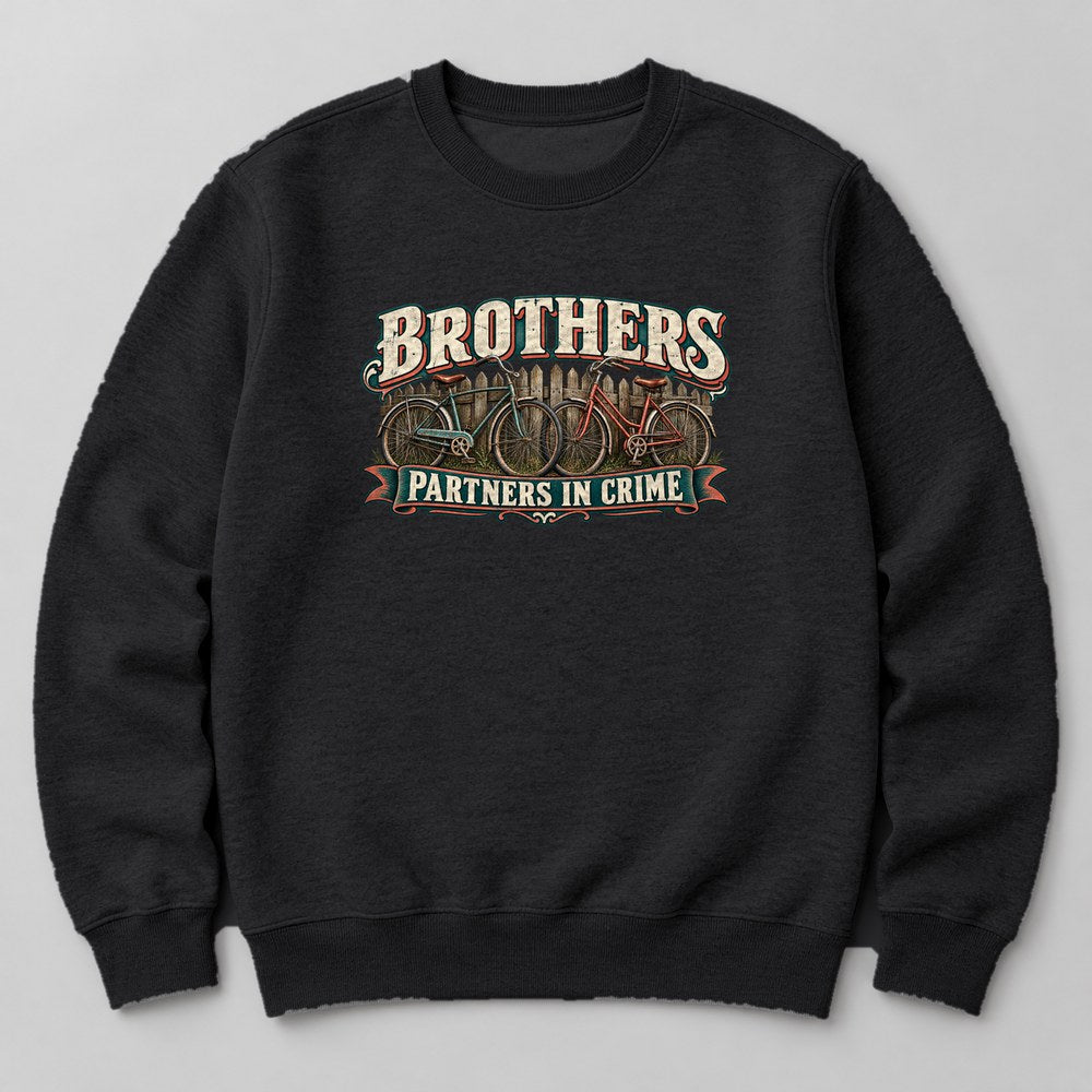 Brothers Partners in Crime Sweatshirt in Black