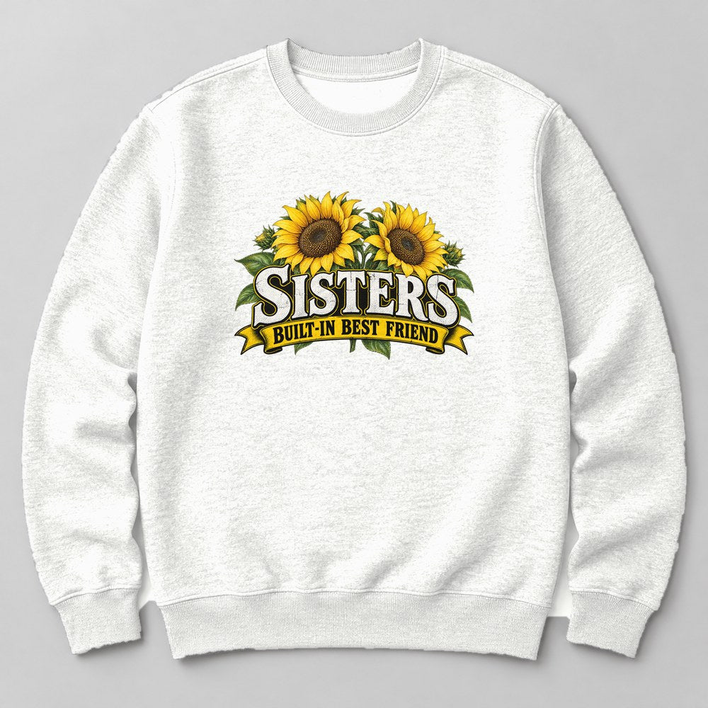 Sisters Built-in Best Friend Sweatshirt in White