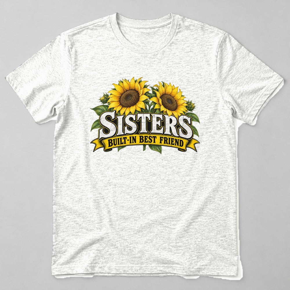 Sisters Built-in Best Friend T-Shirt in White