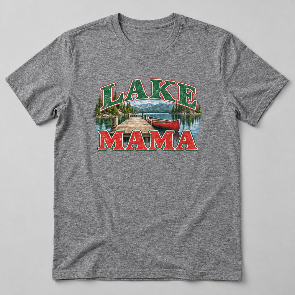 Lake Mama T-Shirt in Heather Grey