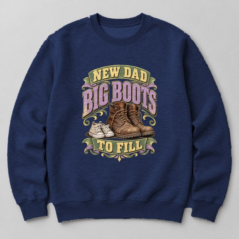 New Dad Big Boots to Fill Sweatshirt in Navy