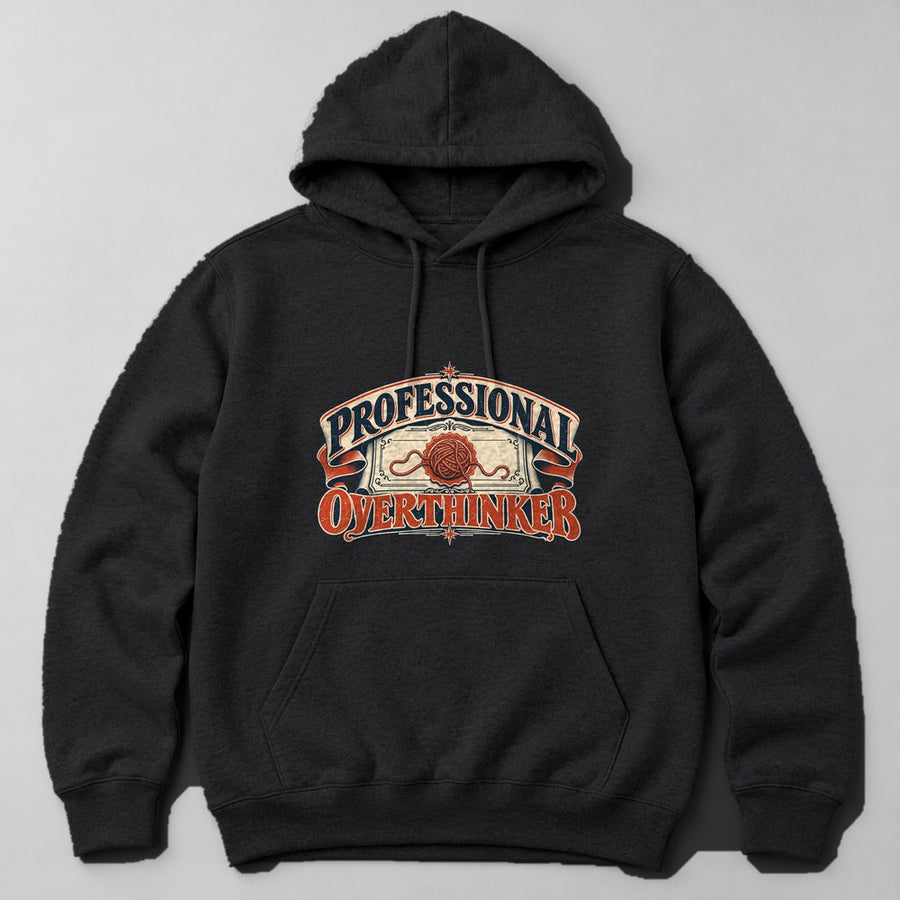 Professional Overthinker Hoodie in Black