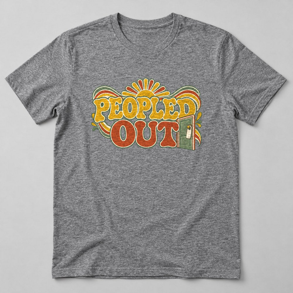 Peopled Out T-Shirt in Heather Grey