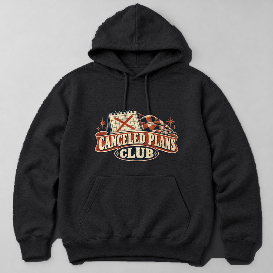 Canceled Plans Club Hoodie in Black